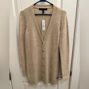 White House Black Market Tan Cardigan Sweater